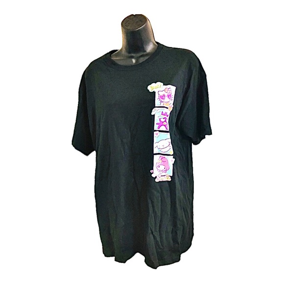 Hello Kitty black relaxed front back graphic print fit t-shirt size small‎ new - Picture 7 of 15